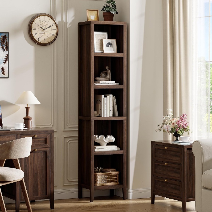 71 Tall Narrow Bookcase, 5-Tie - Bookshelf 评论和价格