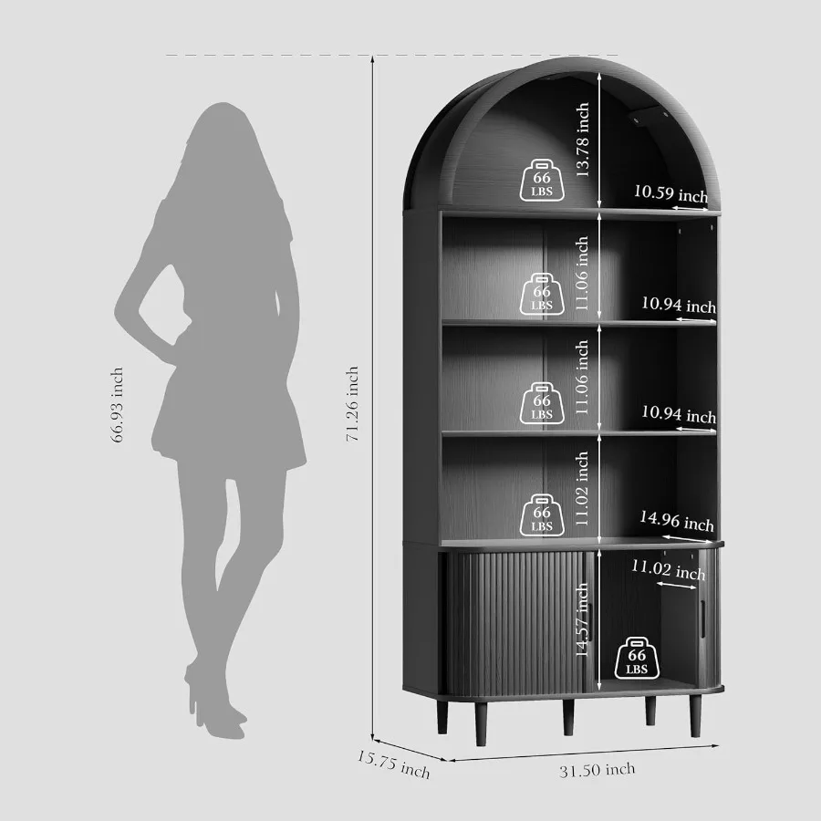 71 Tall Arched Bookshelf for L - Bookshelf 评论和价格