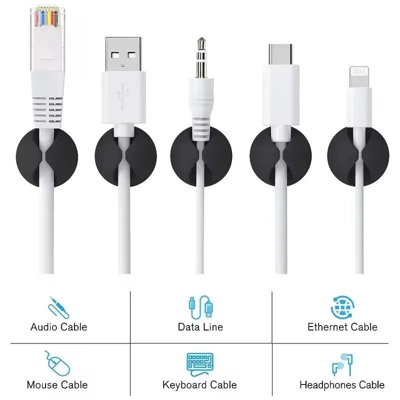 5/50Pcs Desktop Wall Cable Cli - Desk Organizer 评论和价格